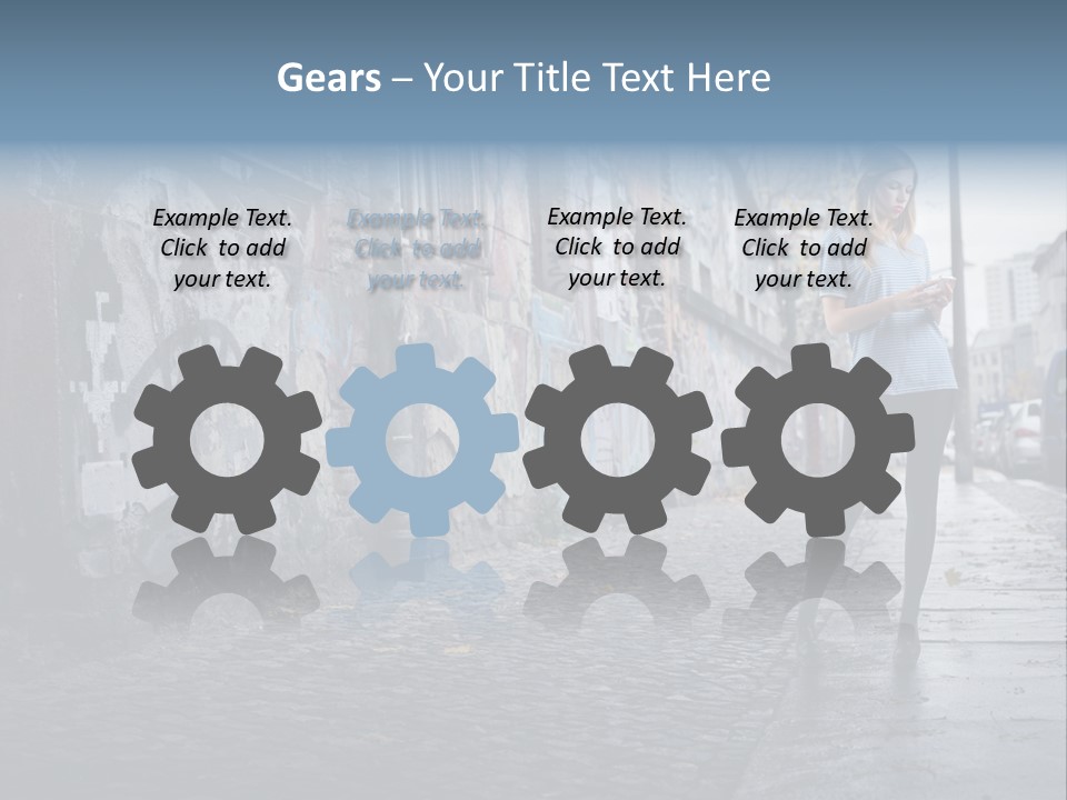 Mobile Outdoor Blonde PowerPoint Template