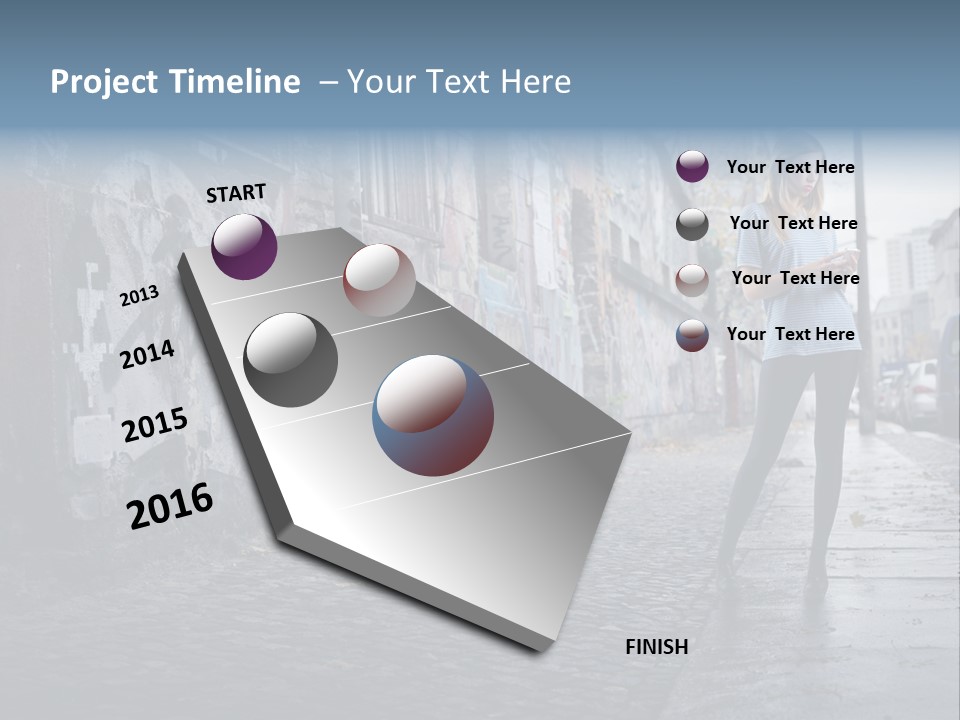 Mobile Outdoor Blonde PowerPoint Template