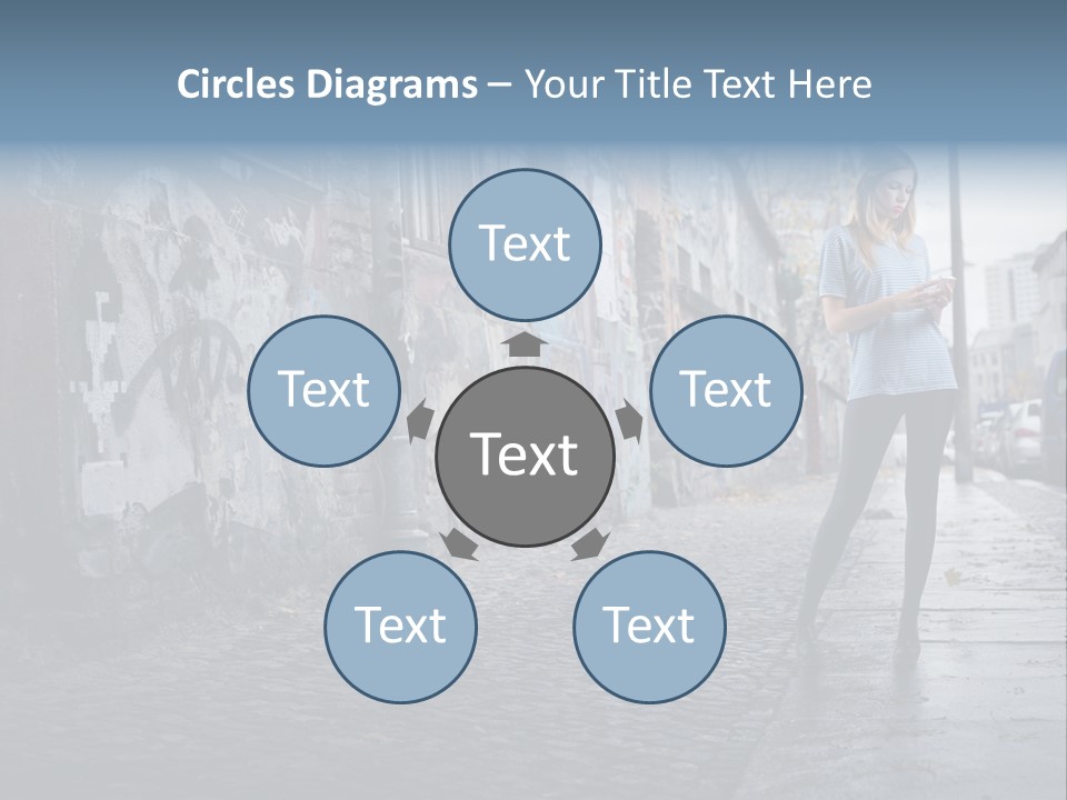 Mobile Outdoor Blonde PowerPoint Template