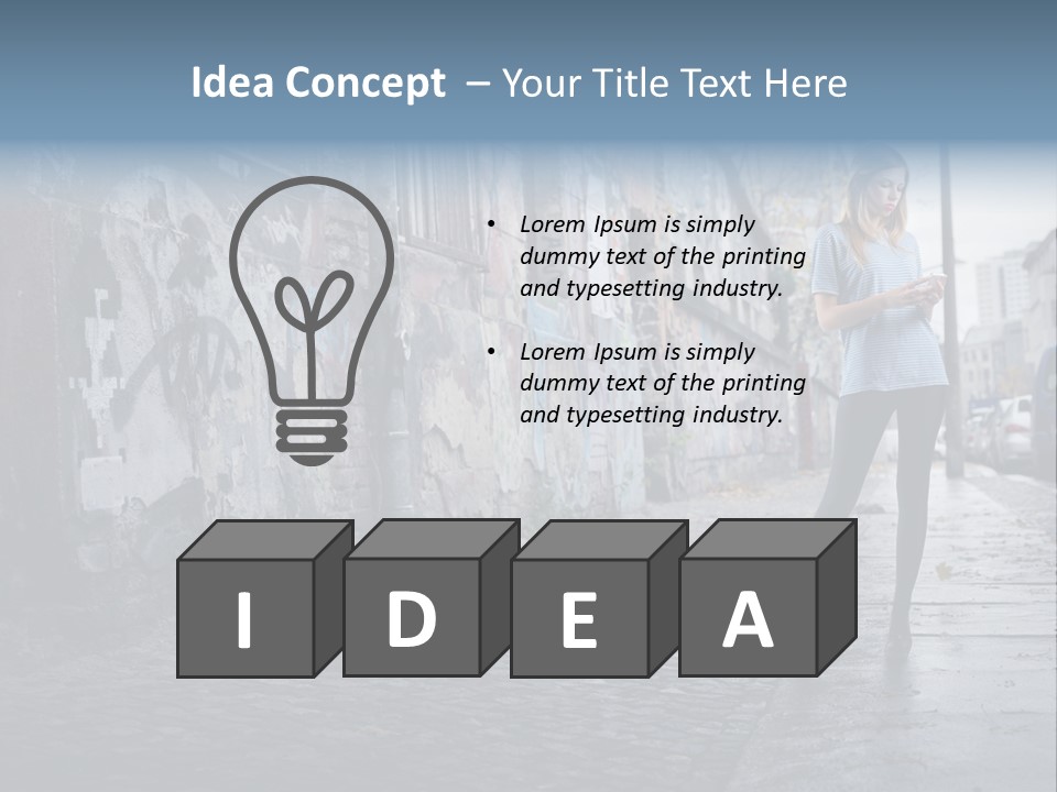 Mobile Outdoor Blonde PowerPoint Template