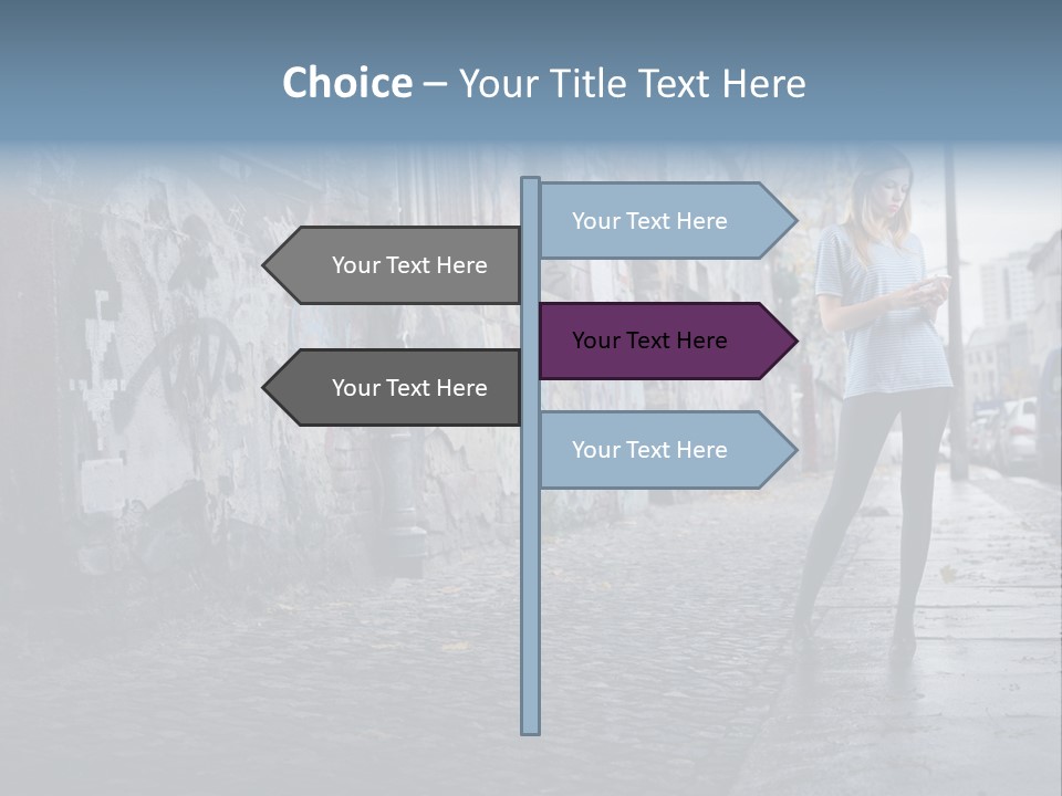 Mobile Outdoor Blonde PowerPoint Template