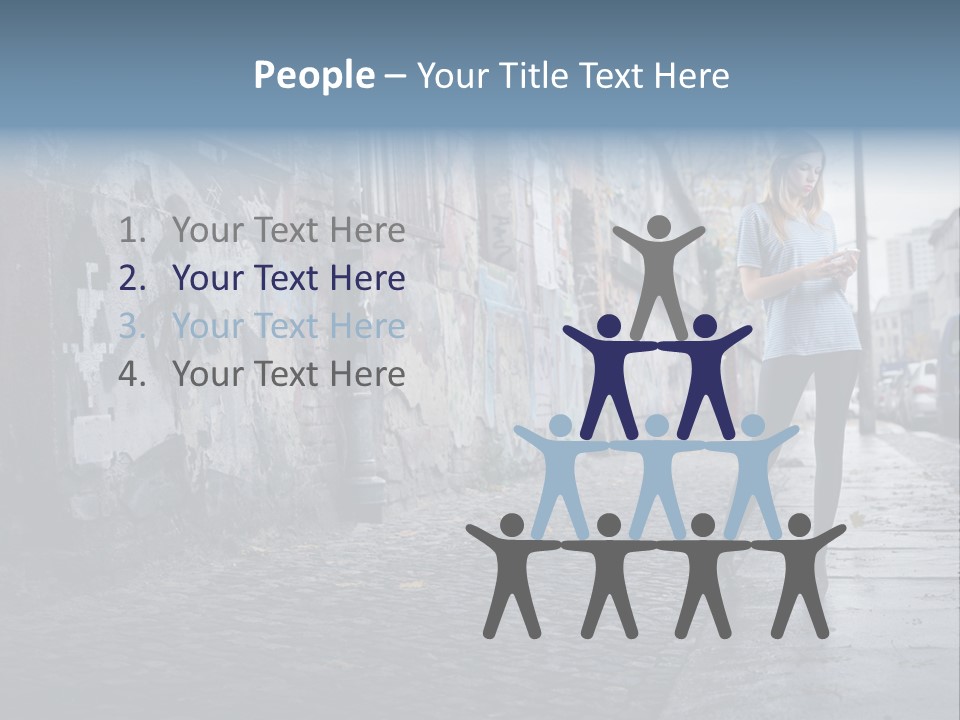 Mobile Outdoor Blonde PowerPoint Template