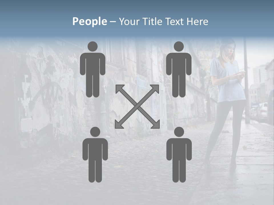 Mobile Outdoor Blonde PowerPoint Template