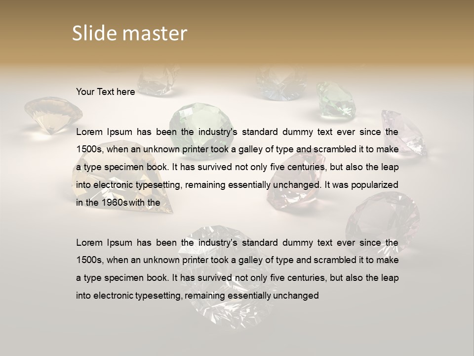 Gemstone Glowing Yellow PowerPoint Template