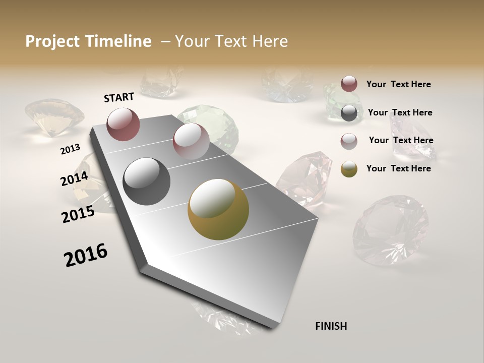 Gemstone Glowing Yellow PowerPoint Template