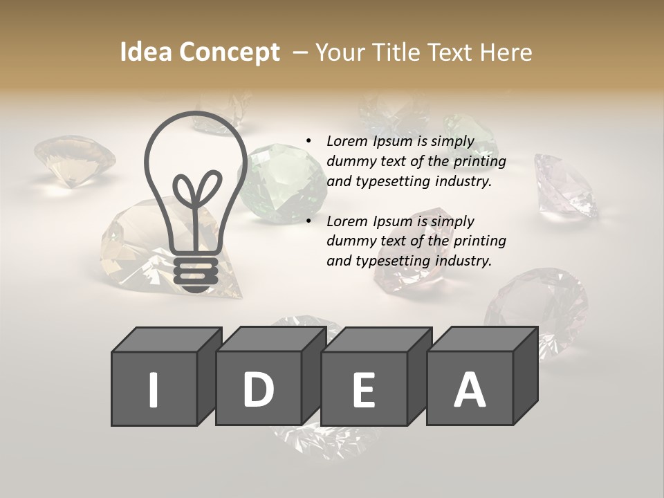 Gemstone Glowing Yellow PowerPoint Template