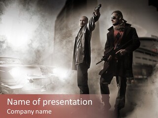 Bullet Provocative Gun PowerPoint Template