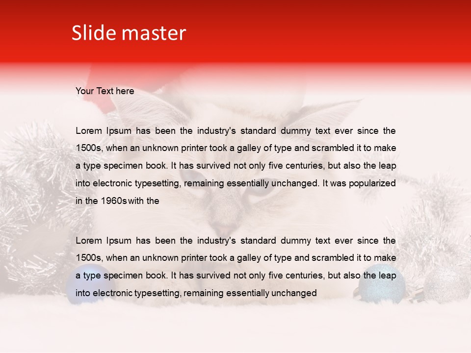 Red Tinsel Pussy PowerPoint Template