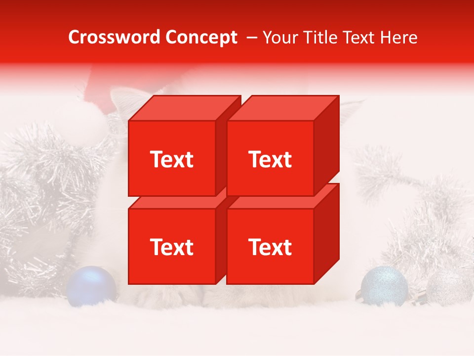 Red Tinsel Pussy PowerPoint Template