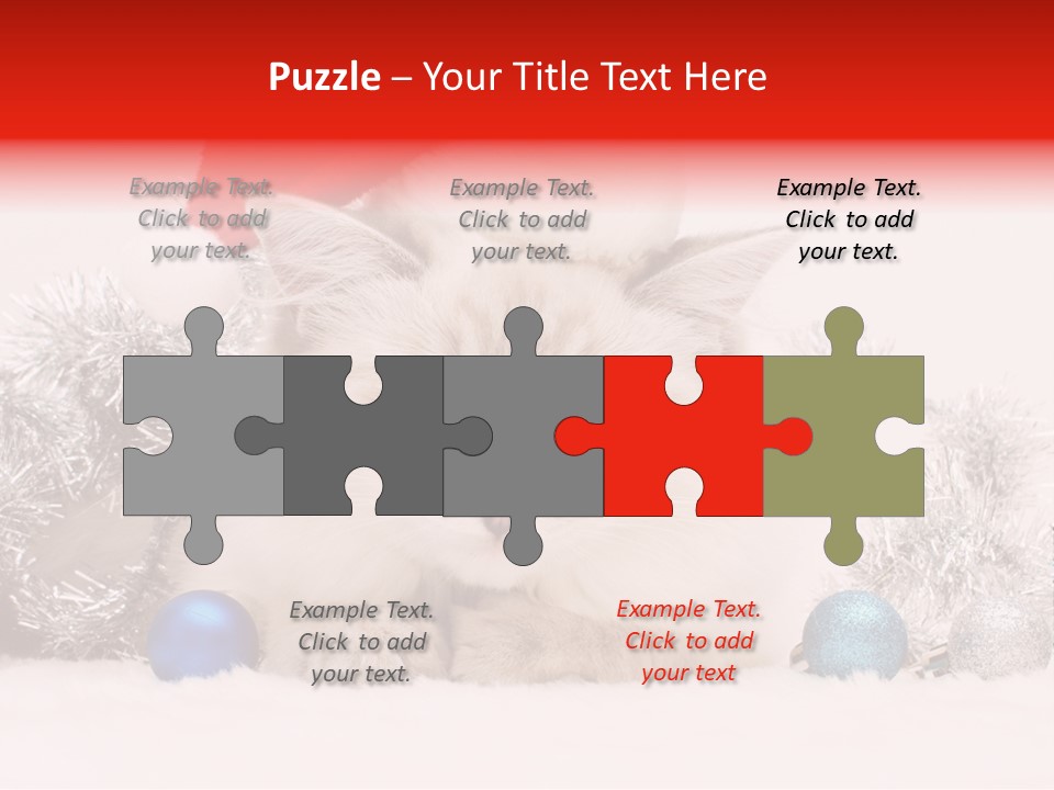 Red Tinsel Pussy PowerPoint Template