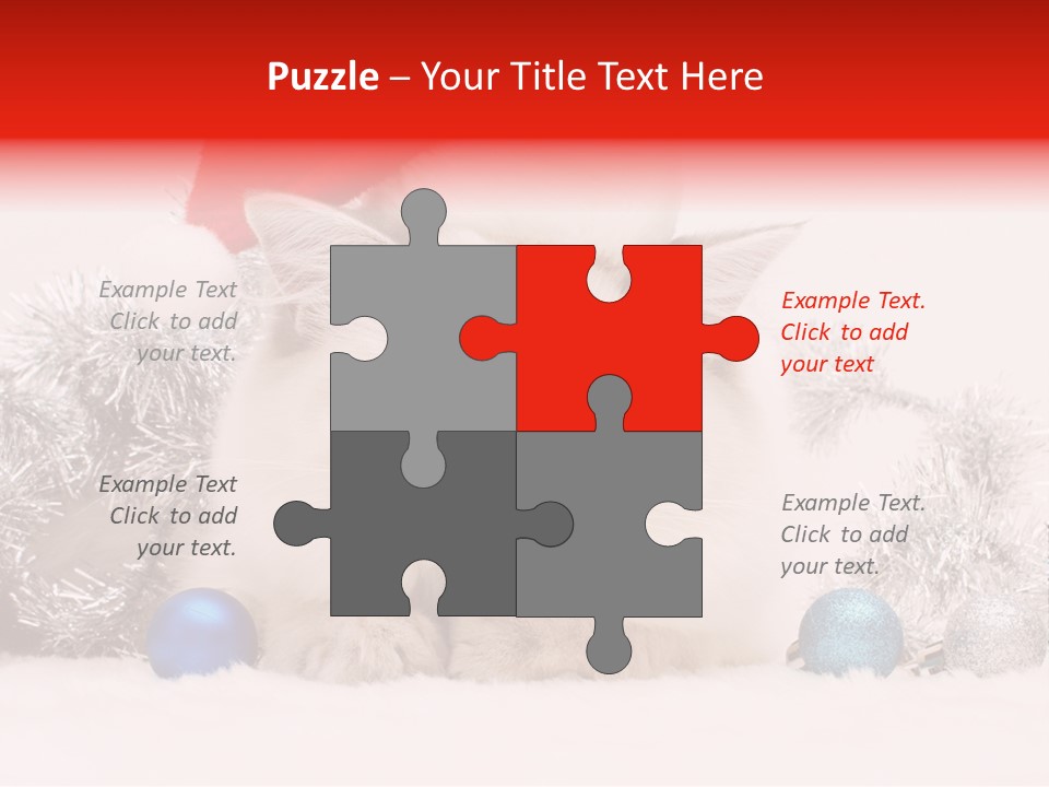 Red Tinsel Pussy PowerPoint Template