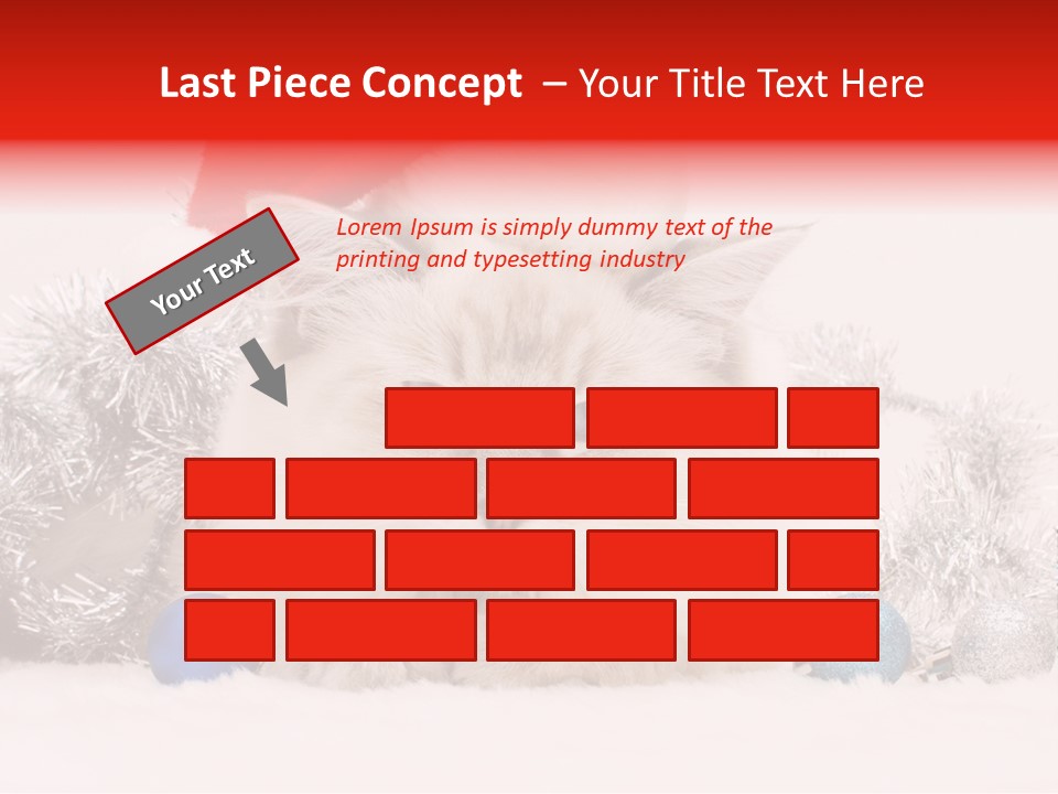 Red Tinsel Pussy PowerPoint Template