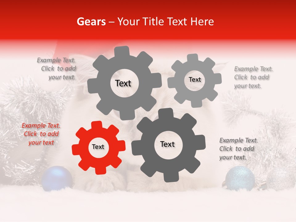 Red Tinsel Pussy PowerPoint Template