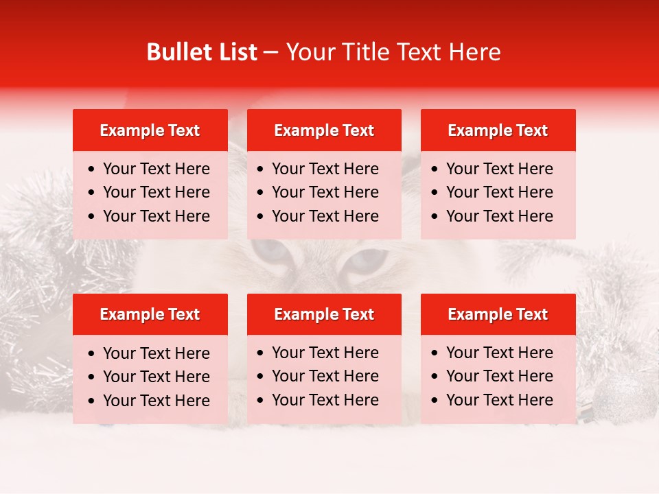 Red Tinsel Pussy PowerPoint Template