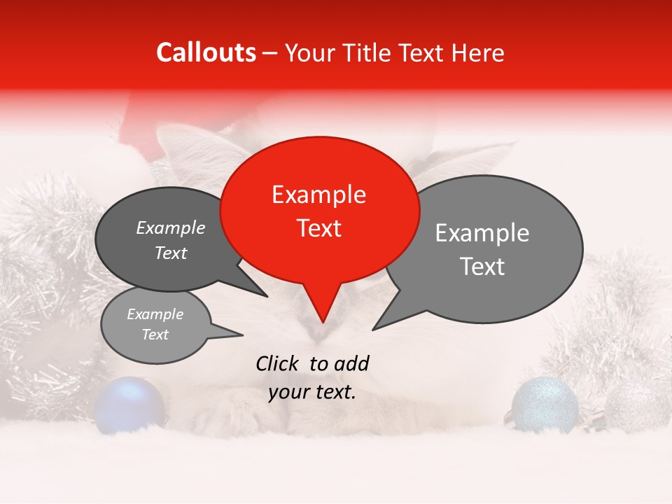 Red Tinsel Pussy PowerPoint Template