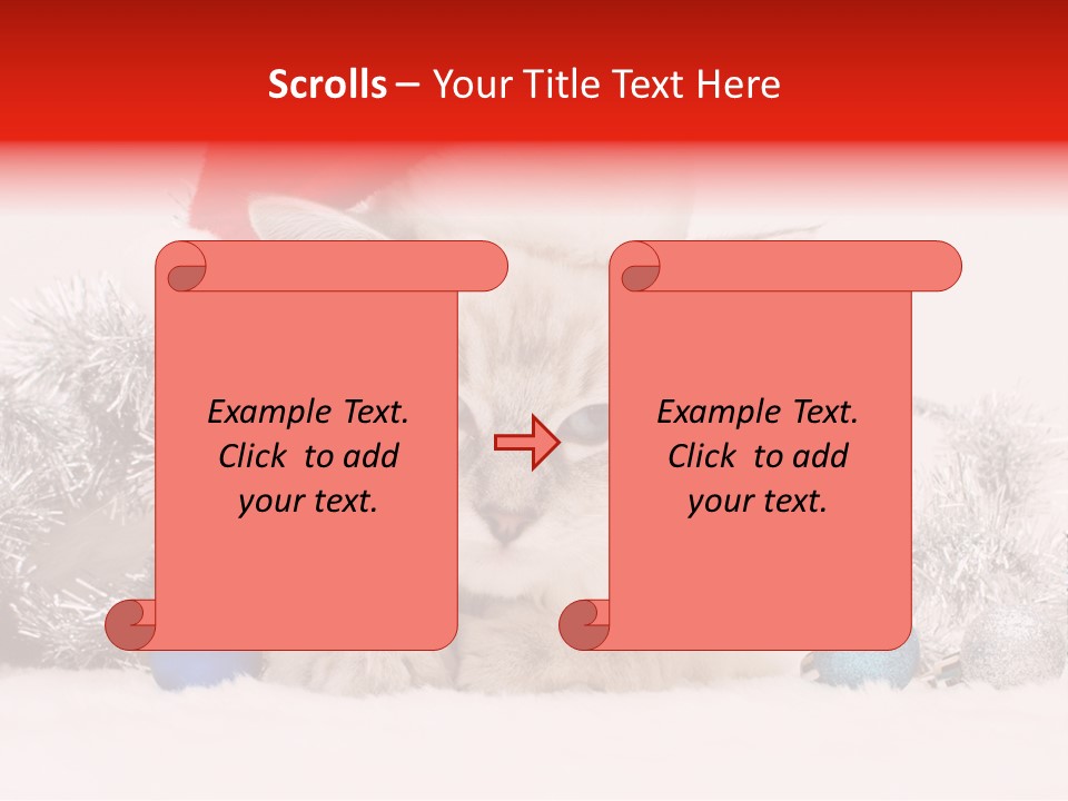 Red Tinsel Pussy PowerPoint Template