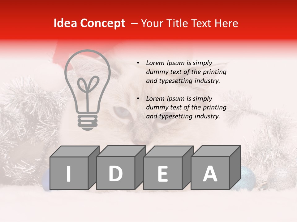 Red Tinsel Pussy PowerPoint Template