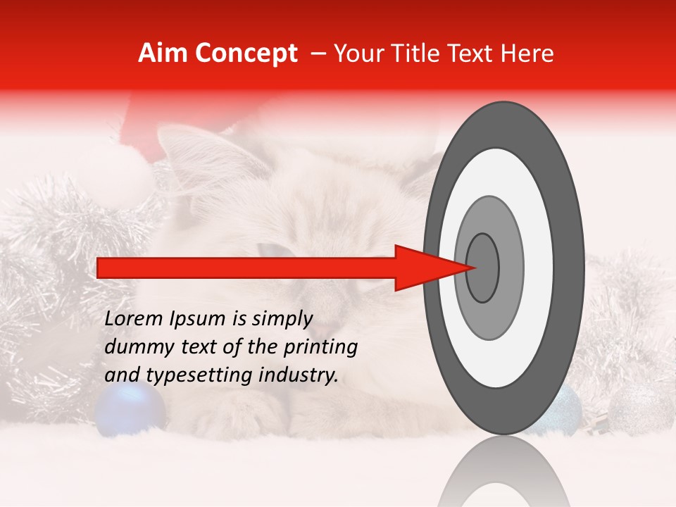 Red Tinsel Pussy PowerPoint Template