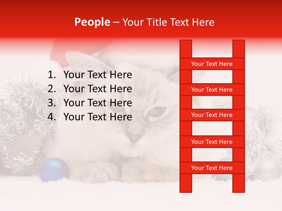 Red Tinsel Pussy PowerPoint Template