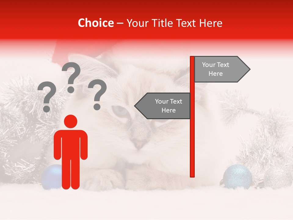 Red Tinsel Pussy PowerPoint Template