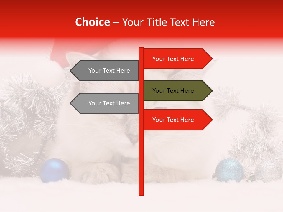 Red Tinsel Pussy PowerPoint Template
