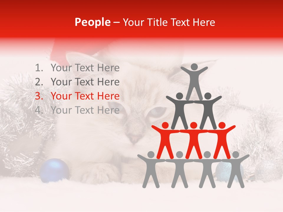 Red Tinsel Pussy PowerPoint Template