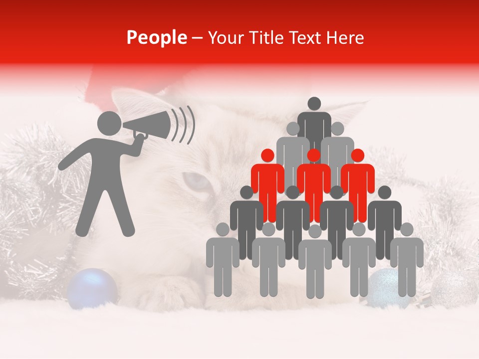 Red Tinsel Pussy PowerPoint Template