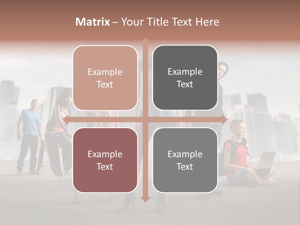 Laptop Skateboard Building PowerPoint Template