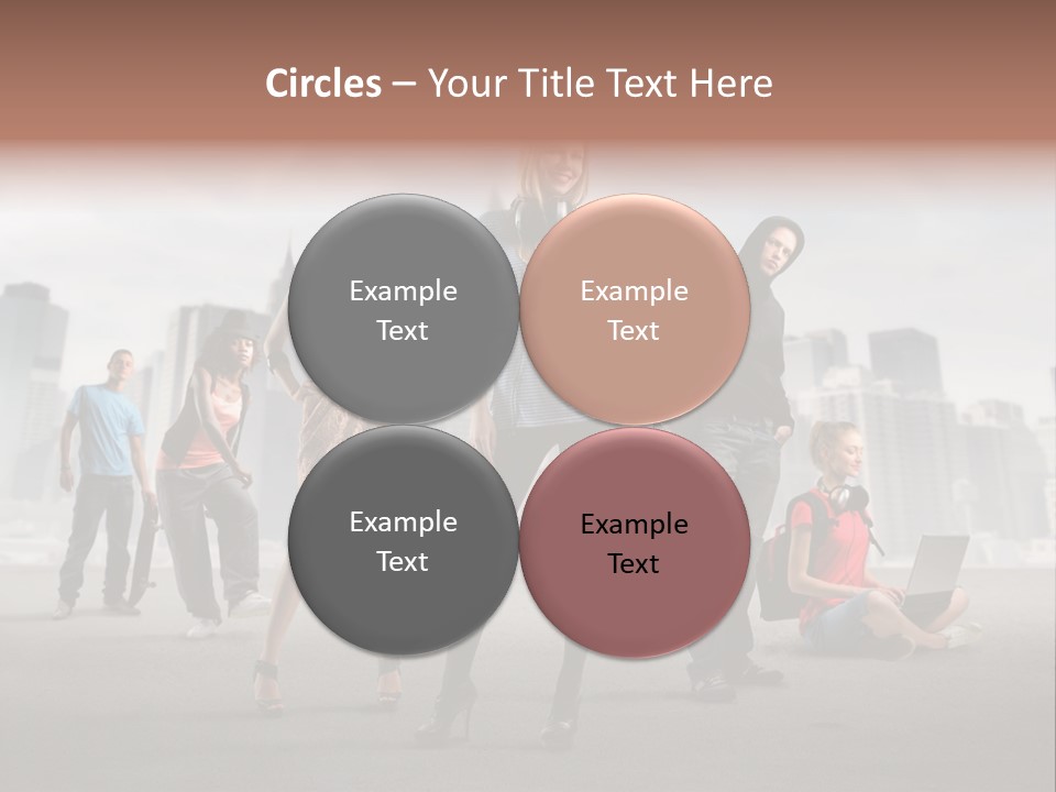 Laptop Skateboard Building PowerPoint Template