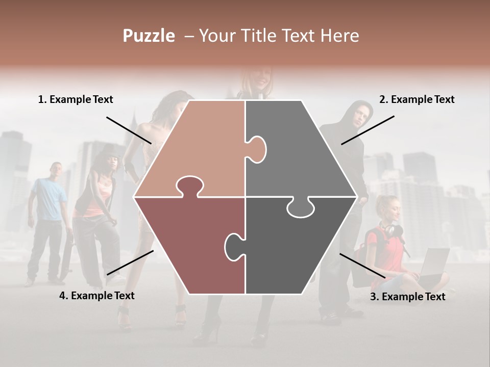 Laptop Skateboard Building PowerPoint Template