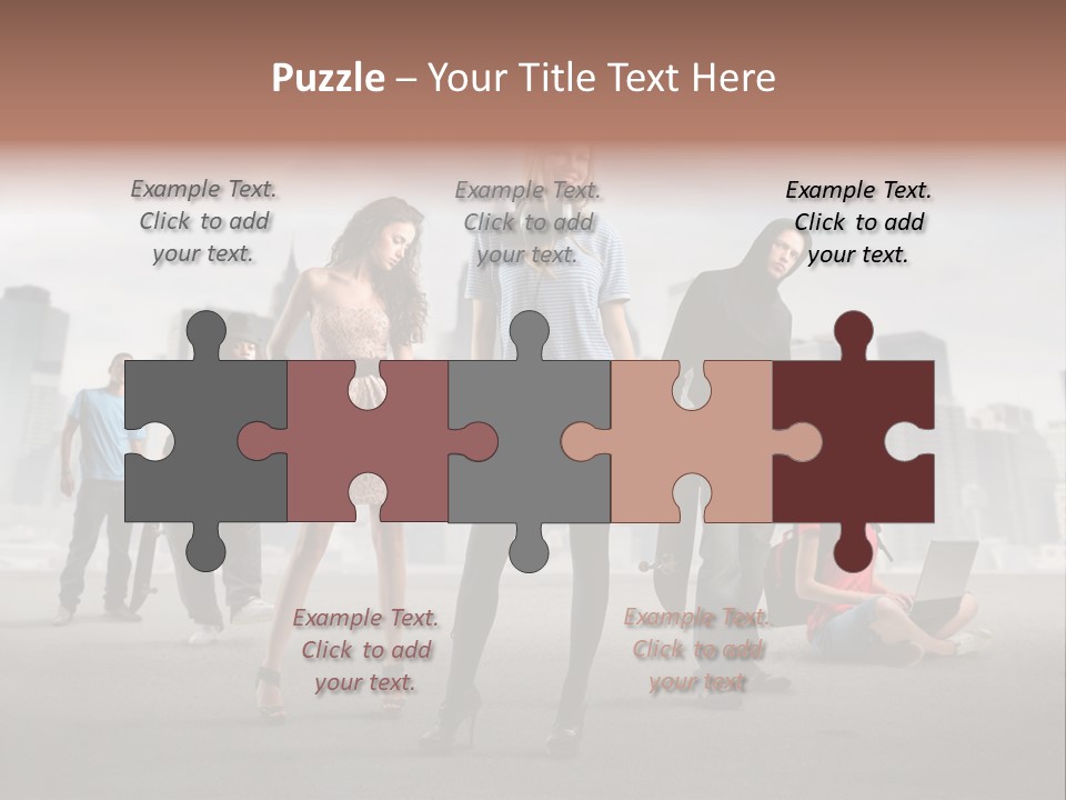 Laptop Skateboard Building PowerPoint Template