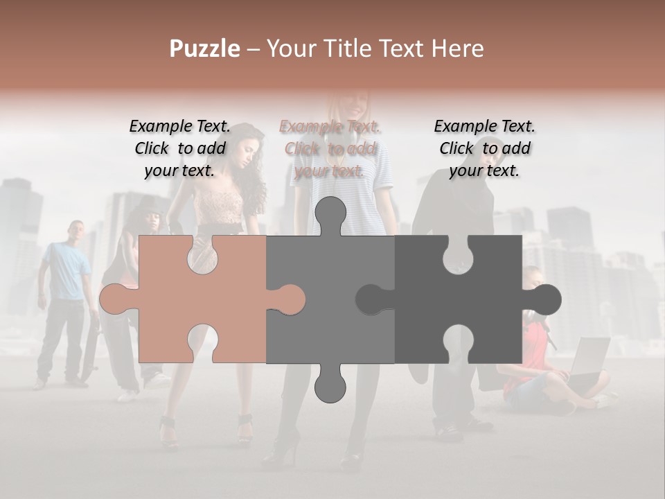 Laptop Skateboard Building PowerPoint Template