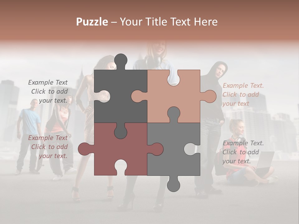 Laptop Skateboard Building PowerPoint Template