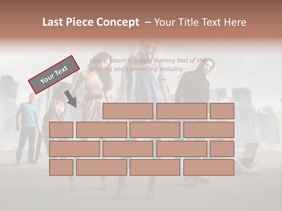 Laptop Skateboard Building PowerPoint Template