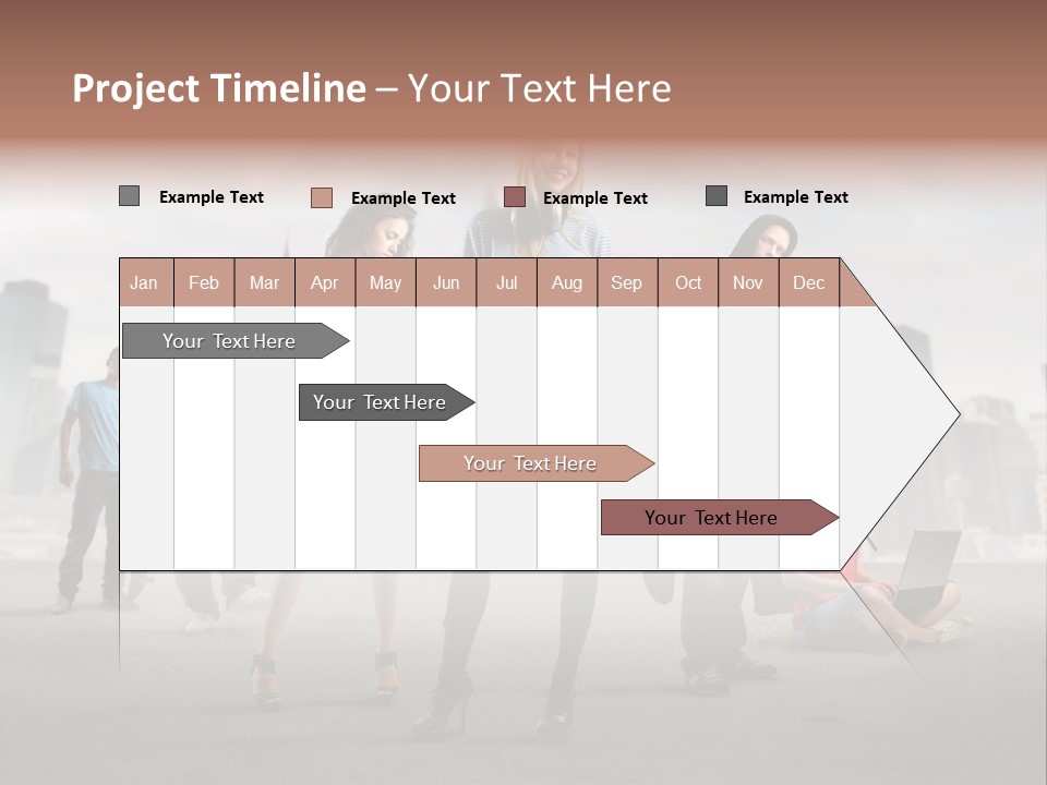 Laptop Skateboard Building PowerPoint Template