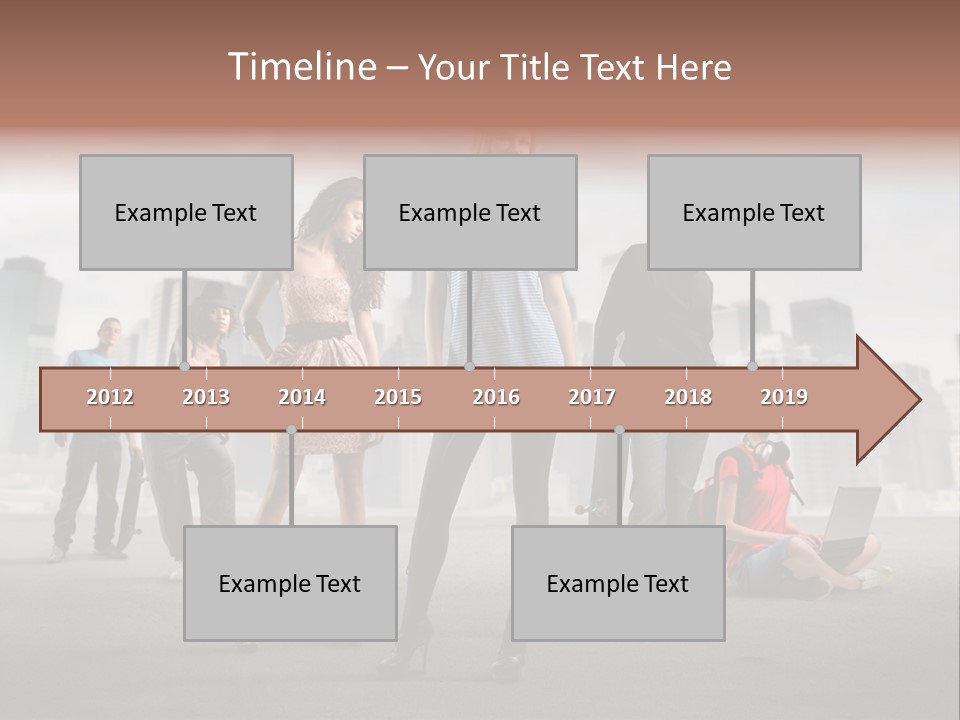 Laptop Skateboard Building PowerPoint Template