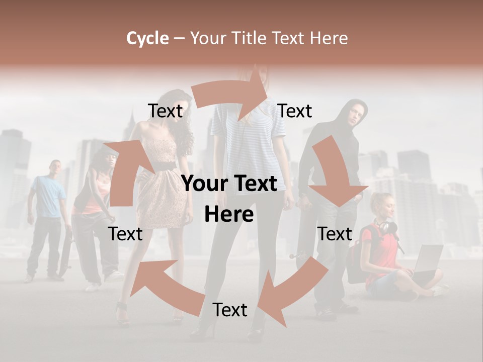 Laptop Skateboard Building PowerPoint Template