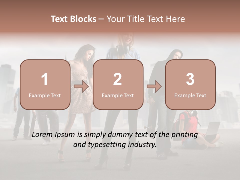 Laptop Skateboard Building PowerPoint Template
