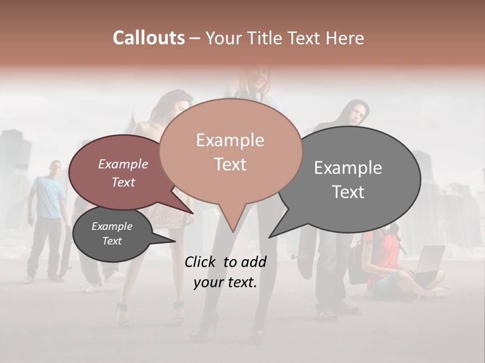 Laptop Skateboard Building PowerPoint Template
