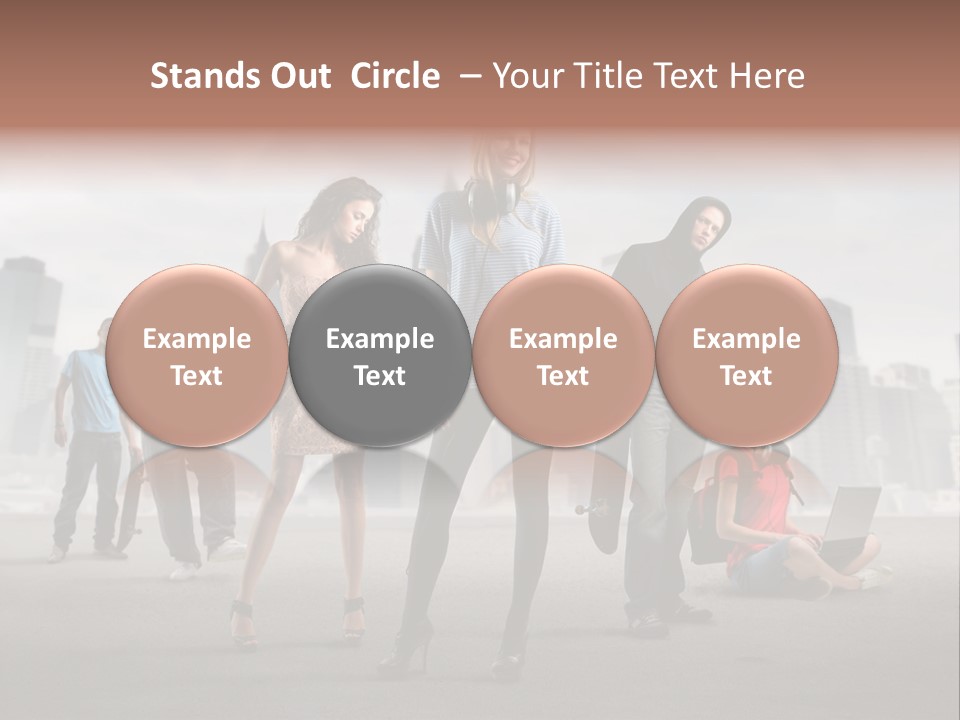 Laptop Skateboard Building PowerPoint Template