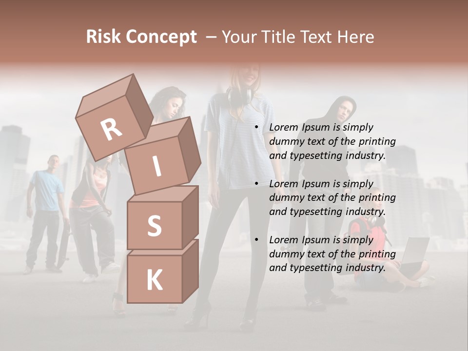 Laptop Skateboard Building PowerPoint Template