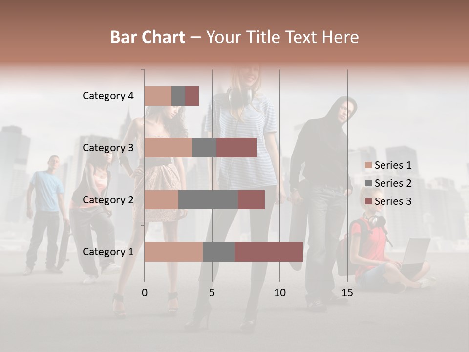 Laptop Skateboard Building PowerPoint Template