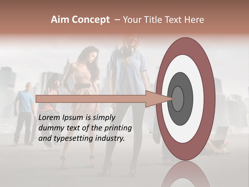 Laptop Skateboard Building PowerPoint Template