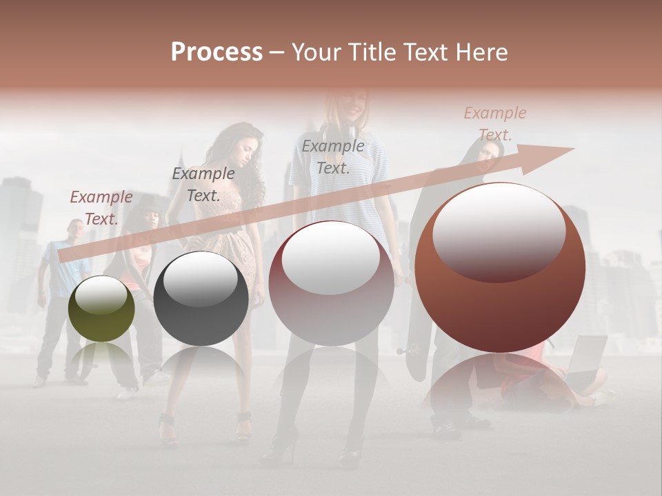 Laptop Skateboard Building PowerPoint Template
