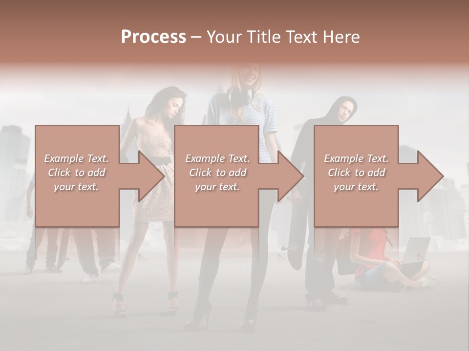 Laptop Skateboard Building PowerPoint Template