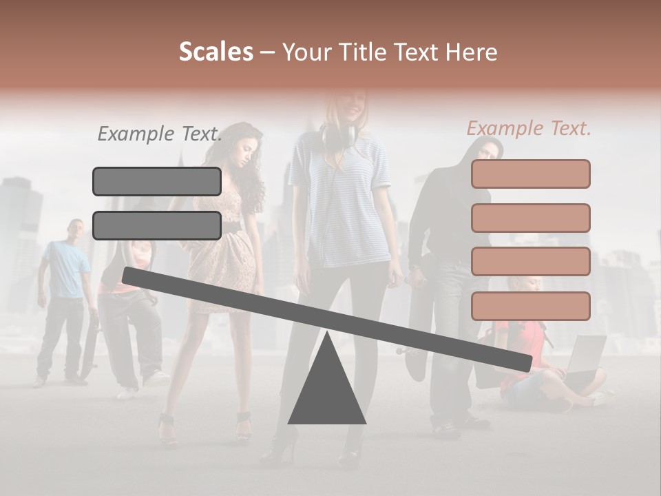 Laptop Skateboard Building PowerPoint Template