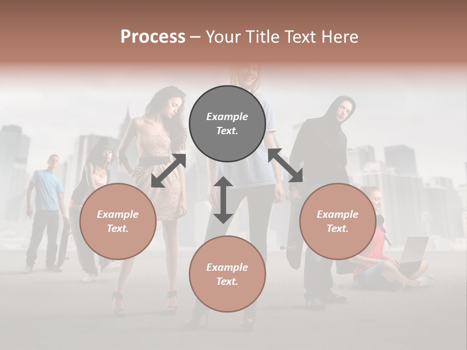 Laptop Skateboard Building PowerPoint Template