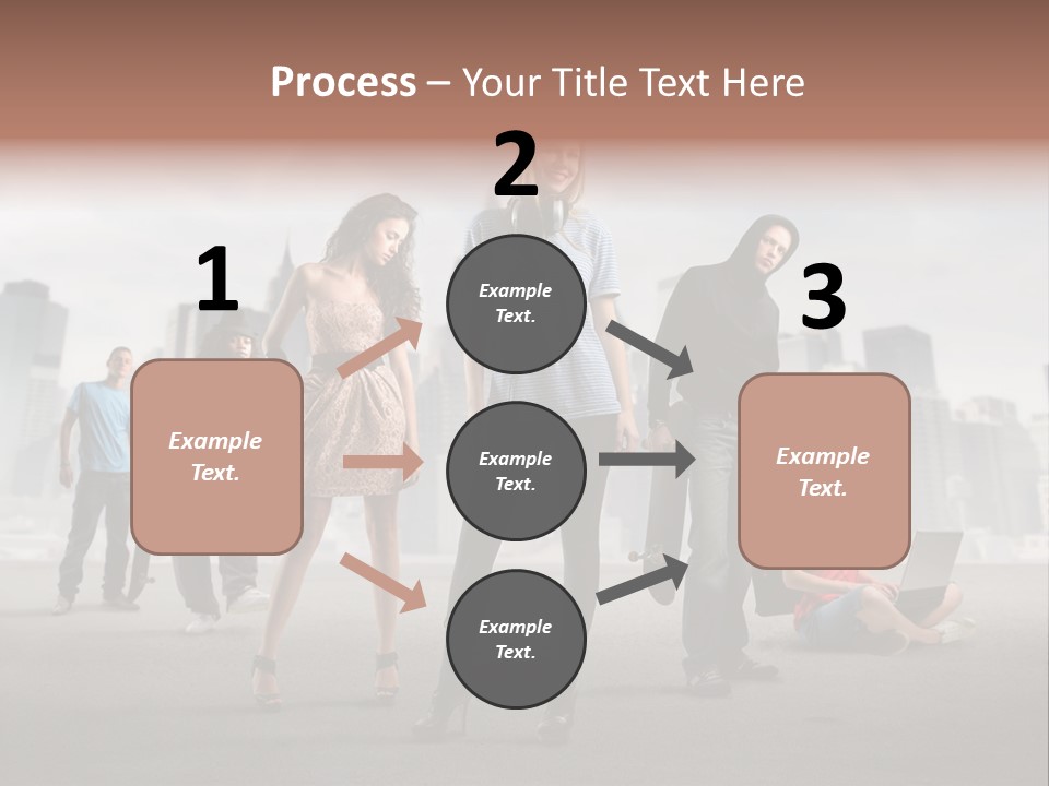 Laptop Skateboard Building PowerPoint Template