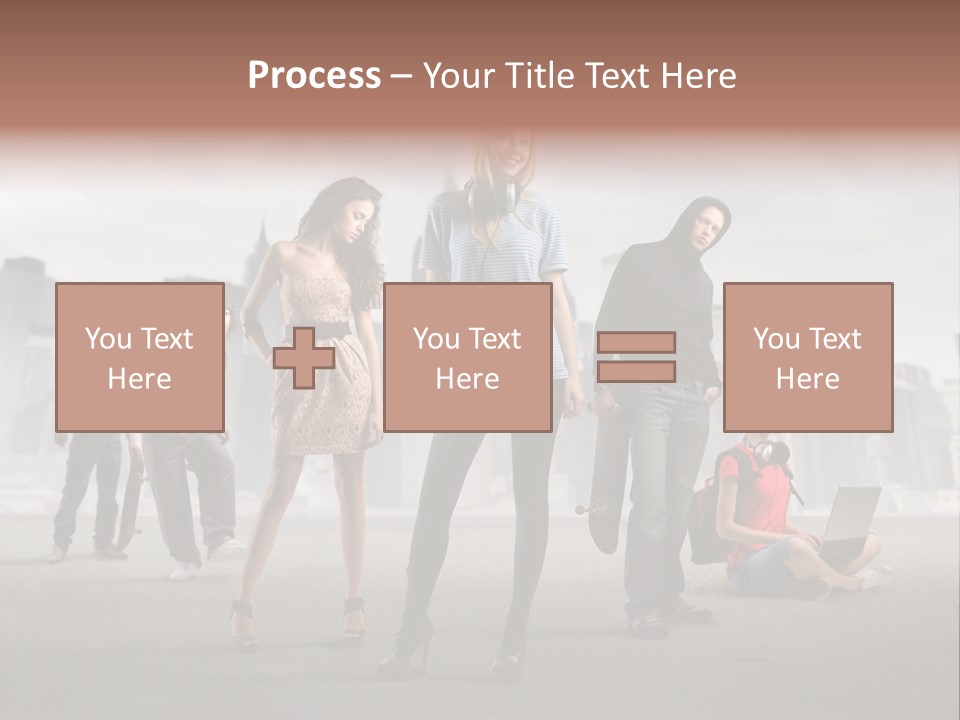Laptop Skateboard Building PowerPoint Template