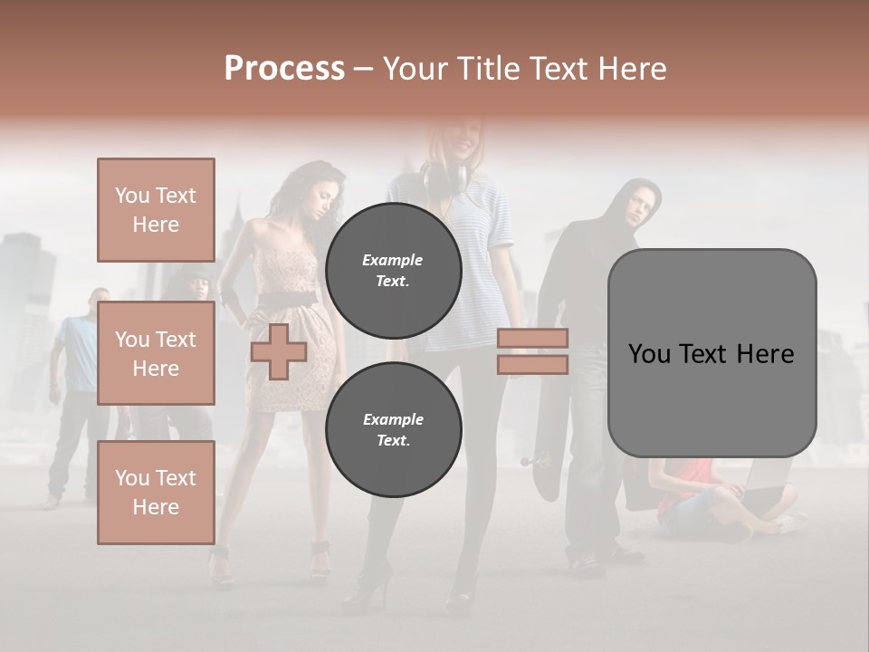 Laptop Skateboard Building PowerPoint Template